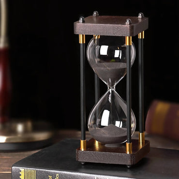 wooden hourglass timer