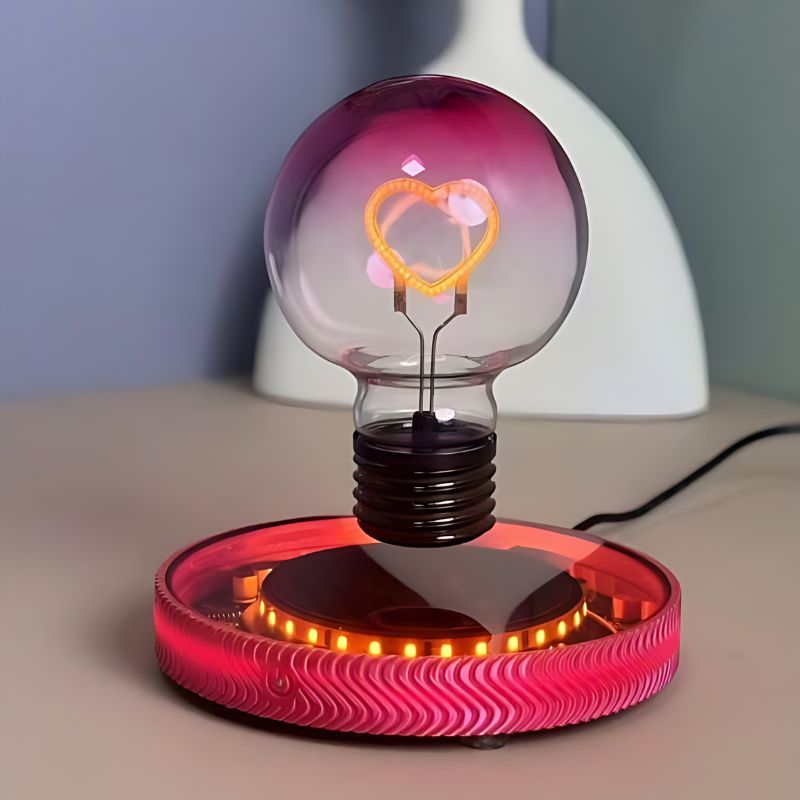 Magnetic levitation love light bulb
