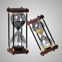wooden hourglass timer