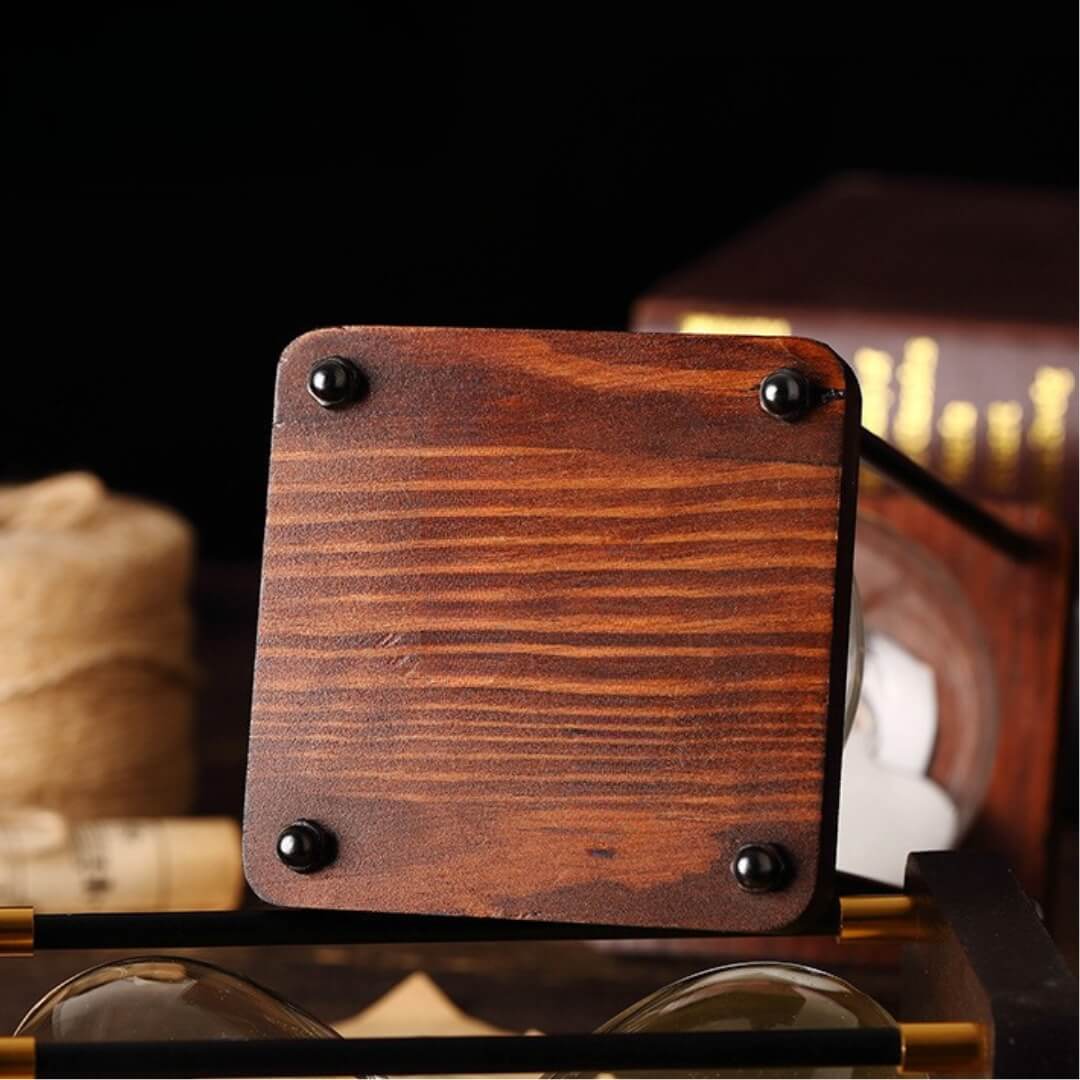 wooden hourglass timer