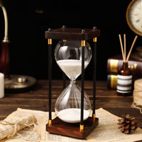 wooden hourglass timer