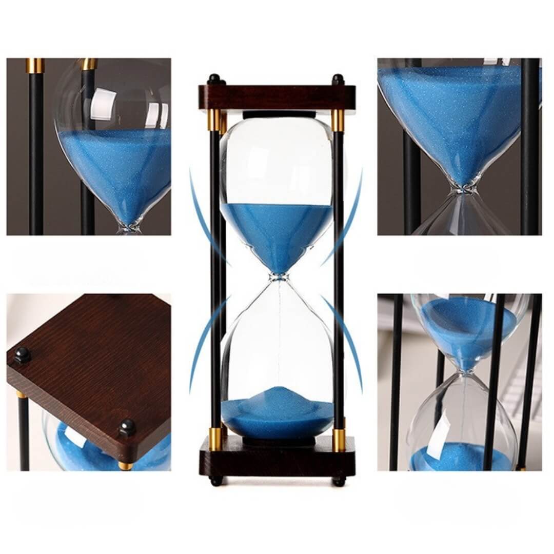 wooden hourglass timer