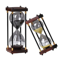 wooden hourglass timer